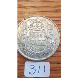 1943 Canada 50 cent piece