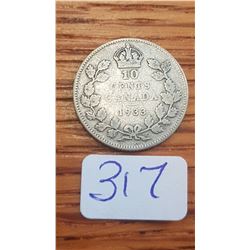 1933 Canada 10 cent piece