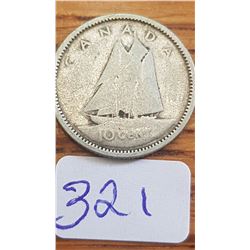 1937 Canada 10 cent piece
