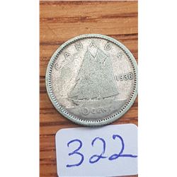 1938 Canada 10 cent piece