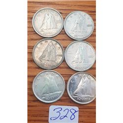6 Canada Dimes 48 to 53
