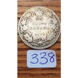 1906 Canada 25 cent piece