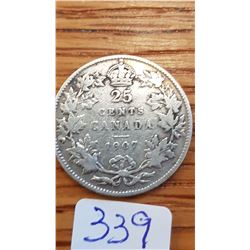 1907 Canada 25 cent piece