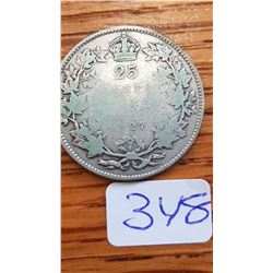 1927 Canada 25 cent piece