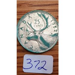 1952 Canada 25 cent piece