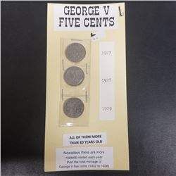 George V 5c 1927, 1928, 1929