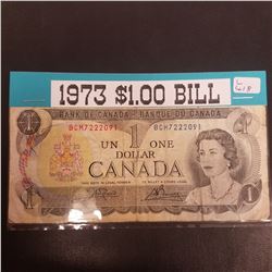 1973 Canadian $1.00 banknote- last year of issue.
