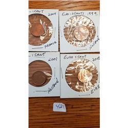 14 coins in European Euros