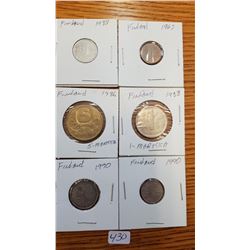 6 coins Finland
