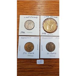 4 coins from Cook Island & Jugoslavia