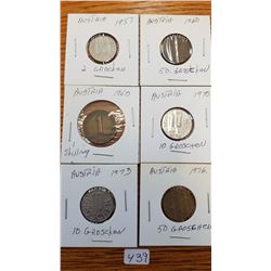 6 coins from Austria