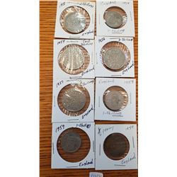 8 English coins