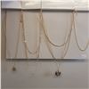 Image 1 : 4 Pieces of Forever 21 Fashion Jewelry. $ Chains Two With Pendents, One chain is layered in 3 Chains