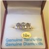 Image 1 : 10kt Yellow Gold Genuine Tanzanite (0.7cts) and Diamond (0.16cts) Ring