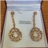 Image 1 : Sterling Silver Genuine Citrine & CZ Drop Earings, 5.9cts