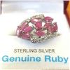 Image 1 : Sterling Silver Genuine Ruby and CZ Ring