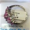 Image 2 : Sterling Silver Genuine Ruby and CZ Ring