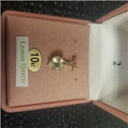 10kt. Yellow Gold 6x6mm Genuine Lemon Quartz & Tanzanite Heart Pendant