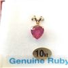 Image 1 : 10kt. Yellow Gold Genuine Ruby Heart Pendant, 1.07cts of Ruby