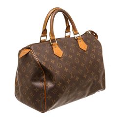 Louis Vuitton Monogram Canvas Leather Speedy 30 cm Bag