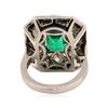 Image 3 : 6.46 ctw Emerald and Diamond Ring - 18KT White Gold