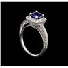 Image 4 : 18KT White Gold 1.34 ctw Tanzanite and Diamond Ring