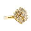 Image 1 : 1.00 ctw Diamond Waterfall Cluster Ring - 14KT Yellow Gold