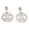 Image 1 : Chanel Silver CC Dangle Clip-On Earrings