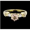 Image 2 : 0.63 ctw Morganite and Diamond Ring - 14KT Yellow Gold