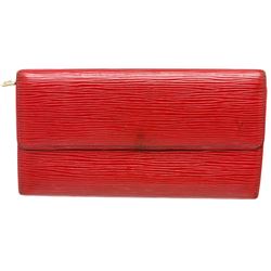 Louis Vuitton Red Epi Leather Sarah Long Wallet