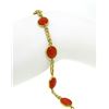 Image 4 : 18k Yellow Gold 7 Oval Bezel Set Matched RARE Red Coral Link Bracelet