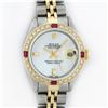 Image 1 : Rolex Ladies 2 Tone 14K MOP & Ruby Diamond Datejust Wriswatch