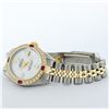 Image 5 : Rolex Ladies 2 Tone 14K MOP & Ruby Diamond Datejust Wriswatch