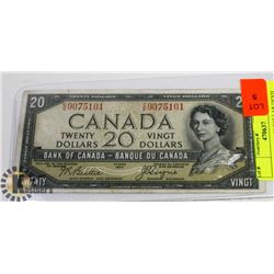 CANADIAN 1954 20 DOLLAR DEVIL FACE BILL