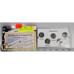 U.S. 2001 STATE SET OF QUARTERS IN BOX