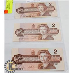LOT OF 3 1986 $2 CANADIAN