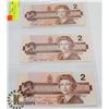 Image 1 : LOT OF 3 1986 $2 CANADIAN