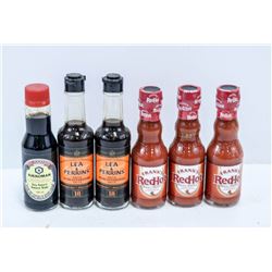 BAG OF RED HOT SAUCE, SOY SAUCE & WORCHESTERSHIRE