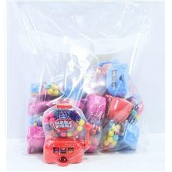 BAG OF MINI DOUBLE BUBBLE GUM IN DISPENSERS.