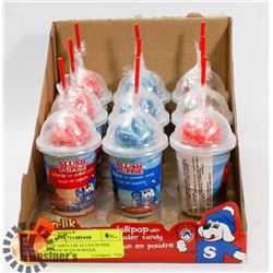 LOT OF DIP-N-LIK SLUSH PUPPIE LOLLIPOP WITH POWDER