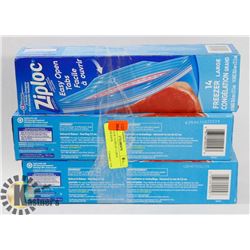 3 BOXES OF 14 ZIPLOC LARGE FREEZER BAGS.