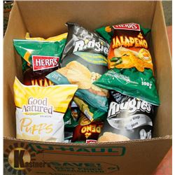 BOX OF ASSORTED CHIPS