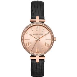 NEW MICHAEL KORS ROSE GOLD LEATHER STRAP WATCH