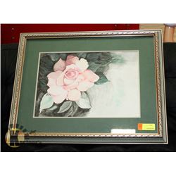 FRAMED FLOWER PICTURE 25 X 22