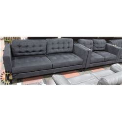CHARCOAL FABRIC SOFA  77" AND LOVESEAT 54.5"
