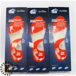 3 PAIRS OF NEW GEL GENIE INSOLES MEN'S SZ L 7-13