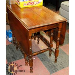 ANTIQUE DOUBLE DROP LEAF TABLE, 56 X 36 X 30