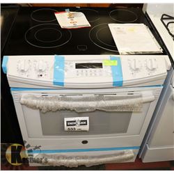 GE WHITE 30" SLIDE CLEAN DESIGN CERAMIC TOP