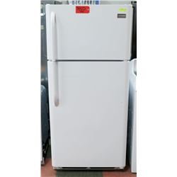 WHITE FRIGIDAIRE FRIDGE WITH TOP FREEZER,