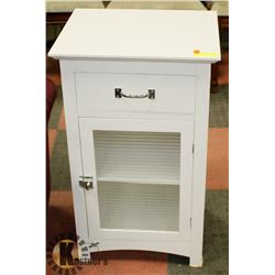 WHITE SOLID WOOD CABINET WITH GLASS